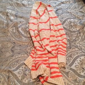 orange/tan stripes cardigan pink rose size small